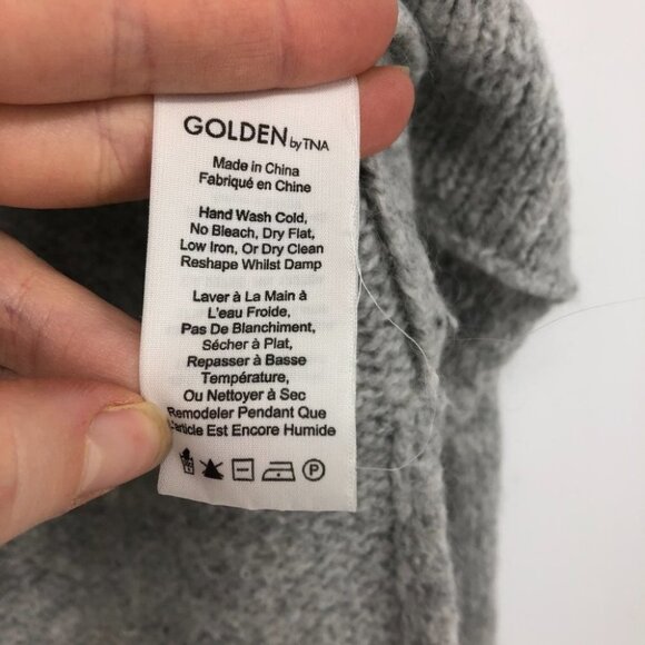 Golden by TNA grey ribbed knit long sleeve knit sweater  XXS - Picture 5 of 15